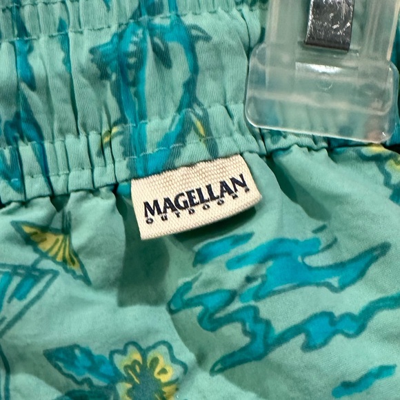 Magellan Tropical Print Swim Trunks Size M Blue Multi - Picture 3 of 5